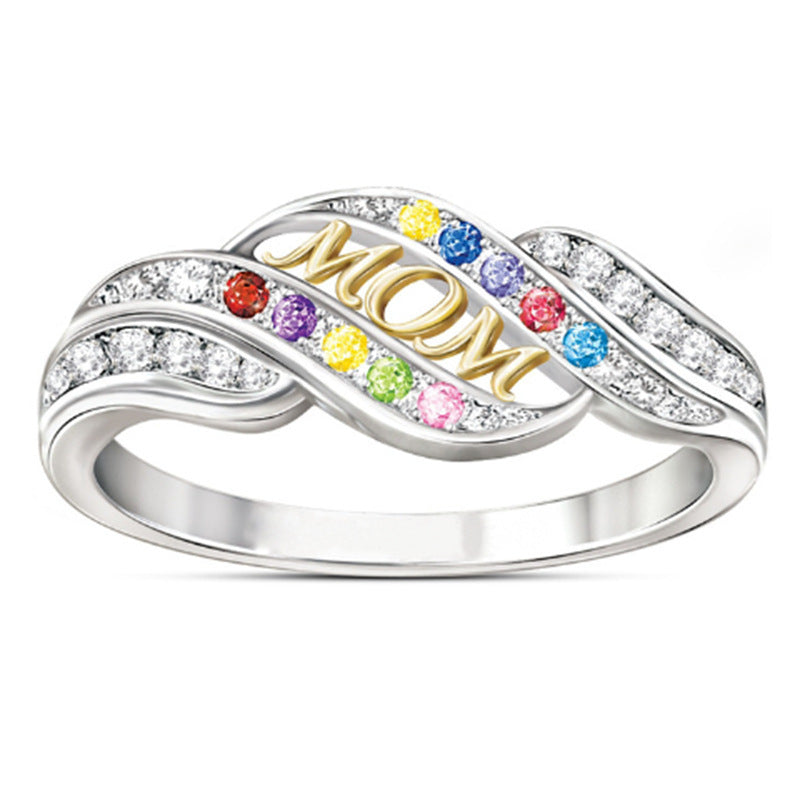 Anillo de oro chapado en el día de la madre de cobre al por mayor